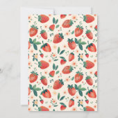 Aardbei Moslim Baby Meisje Geboorteaankondiging Kaart (Achterkant)