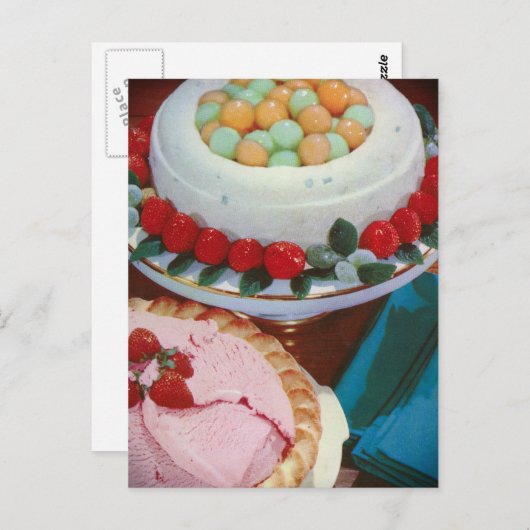 aardbei & munt briefkaart (Voorkant / Achterkant)