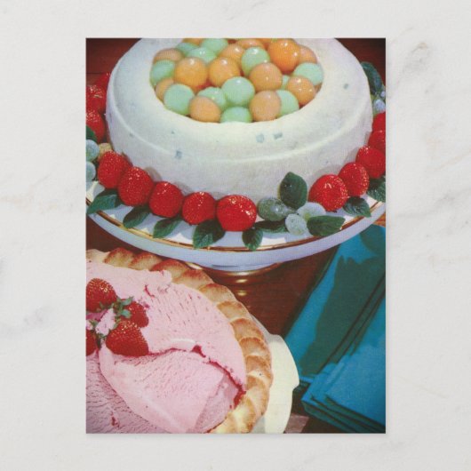 aardbei & munt briefkaart (Voorkant)