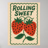 Aardbei Muurkunst | Mooie Aardbei Poster (Voorkant)