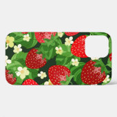 aardbei naadloos. Achtergrond sw Case-Mate iPhone Case (Achterkant (horizontaal))
