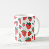 Aardbei naadloos patroon koffiemok (Voorkant rechts)
