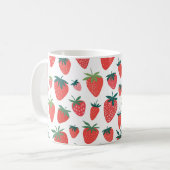 Aardbei naadloos patroon koffiemok (Voorkant links)