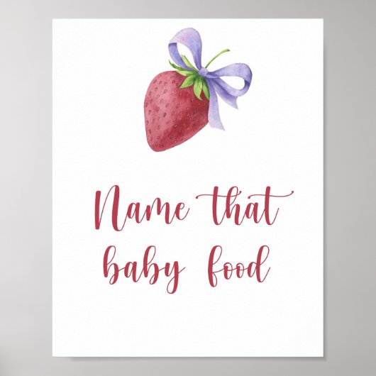 Aardbei - naam die babyvoedsel poster (Voorkant)