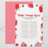 Aardbei naam Race Baby shower spel Activiteit Briefpapier (Voorkant / Achterkant)