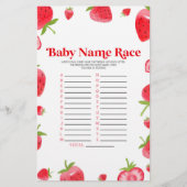 Aardbei naam Race Baby shower spel Activiteit Briefpapier (Voorkant)