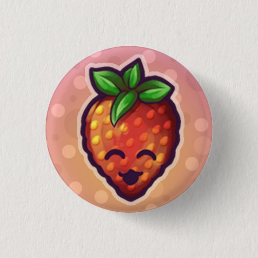 aardbei^o^ ronde button 3,2 cm (Voorkant)