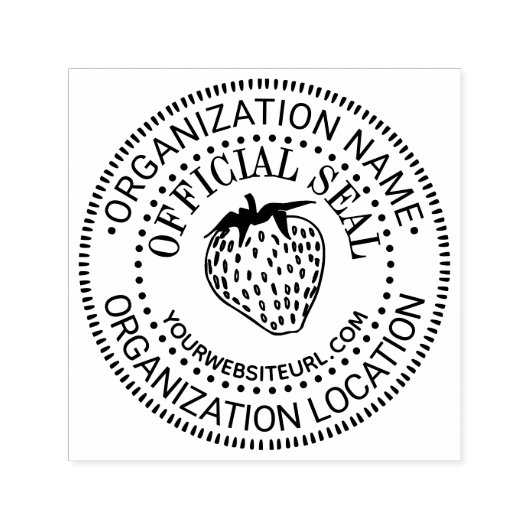 Aardbei Officiële Stempel Naam Loc URL (Design)
