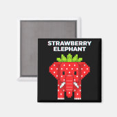 Aardbei olifant pixel kunst cute jungle dier magneet (Voorkant / Achterkant)
