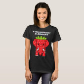 Aardbei olifant pixel kunst cute jungle dier t-shirt (Voorkant volledig)