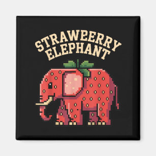Aardbei Olifant voor grappige natuur liefhebbers e Magneet