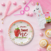 Aardbei One First Birthday Paper Borden Papieren Bordje (Feest)