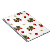 Aardbei ontwerp op wit eenvoudig modern notitieboek (Rechterzijde)