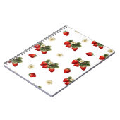 Aardbei ontwerp op wit eenvoudig modern notitieboek (Linkerzijde)