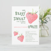 Aardbei ONZE BES ZOET Eerste Verjaardag Kaart (Staand voorkant)
