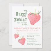 Aardbei ONZE BESSEN ZOET Verjaardagsfeest Kaart (Voorkant)