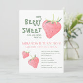 Aardbei ONZE BESSEN ZOET Verjaardagsfeest Kaart (Staand voorkant)