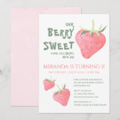 Aardbei ONZE BESSEN ZOET Verjaardagsfeest Kaart (Voorkant / Achterkant)