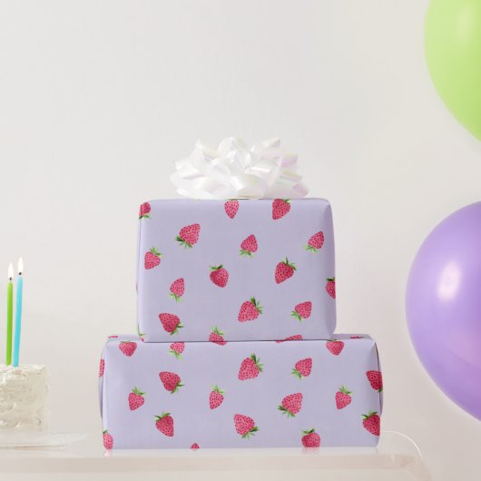Aardbei op peri winkle Wrapping Paper Cadeaupapier (Feestgeschenken)