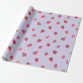 Aardbei op peri winkle Wrapping Paper Cadeaupapier (Uitgerold)