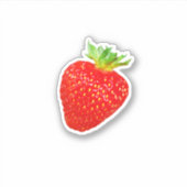 Aardbei op witte achtergrond sticker (Voorkant)