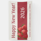 Aardbei Oud en Nieuw Rood Spandoek (Verticaal)