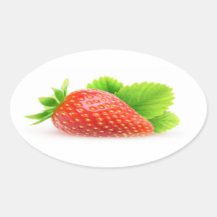 Aardbei Ovale Sticker