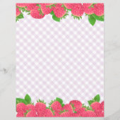 Aardbei Paarse Gingham briefpapier (Achterkant)