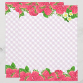 Aardbei Paarse Gingham briefpapier (Voorkant / Achterkant)