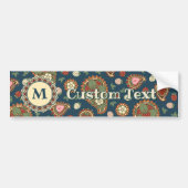 Aardbei Paisley Patroon Bumpersticker (Voorkant)