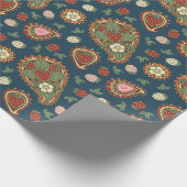Aardbei Paisley Patroon Inpakpapier (Hoek)