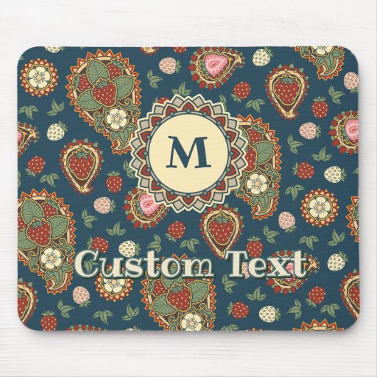 Aardbei Paisley Pattern Muismat (Voorkant)