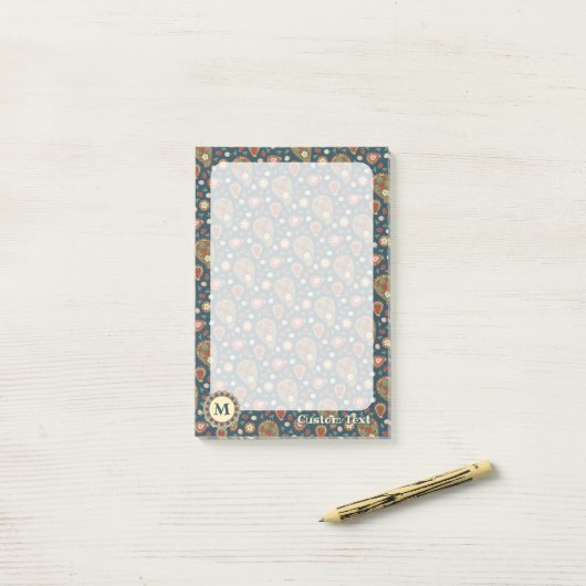 Aardbei Paisley Pattern Post-it Notes (Op bureau)