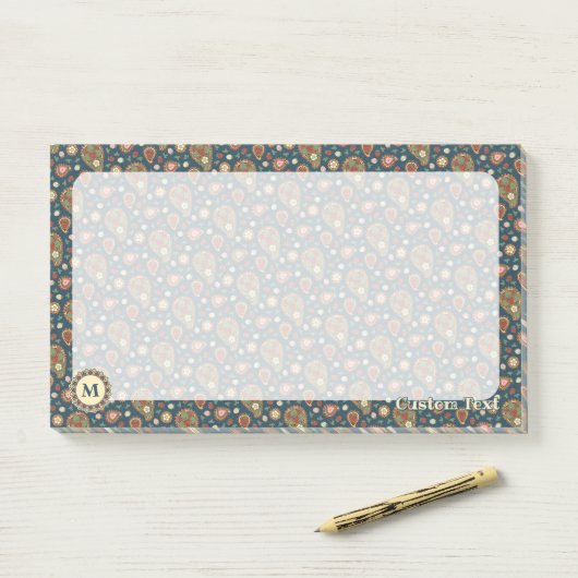 Aardbei Paisley Pattern Post-it Notes (Op bureau)