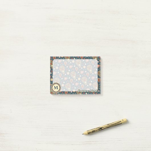 Aardbei Paisley Pattern Post-it Notes (Op bureau)