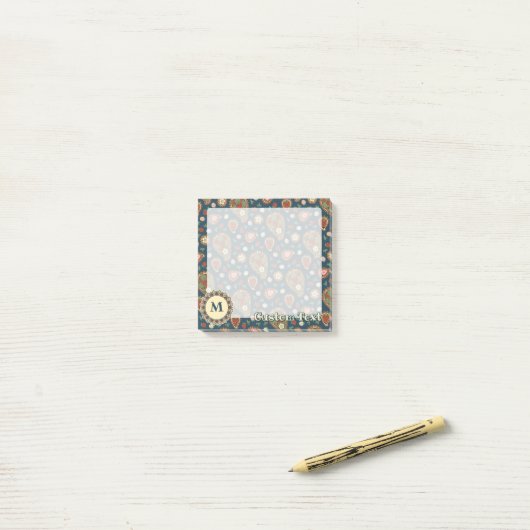 Aardbei Paisley Pattern Post-it Notes (Op bureau)