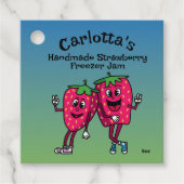 Aardbei Pals Grappige Cartoon Jam Pie en meer Bedankjes Labels (Voorkant)