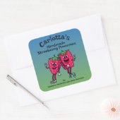 Aardbei Pals Grappige Cartoon Jam Pie en meer Vierkante Sticker (Envelop)