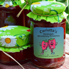 Aardbei Pals Grappige Cartoon Jam Pie en meer Vierkante Sticker