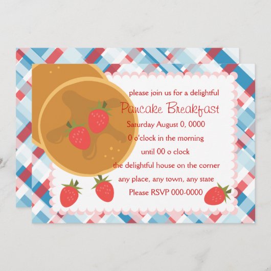 Aardbei Pancake Kaart (Voorkant / Achterkant)