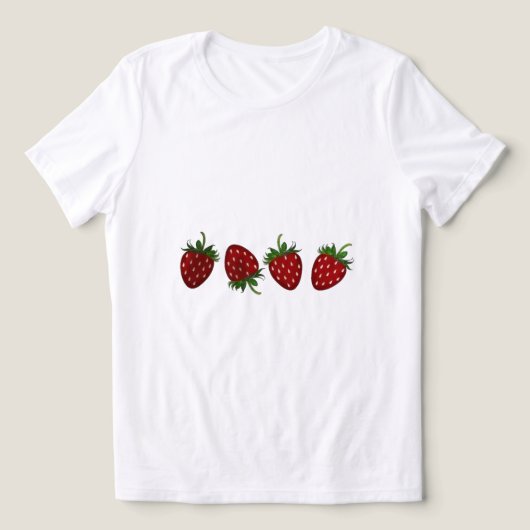 Aardbei Paneel Tri-Blend Shirt (Design voorkant)