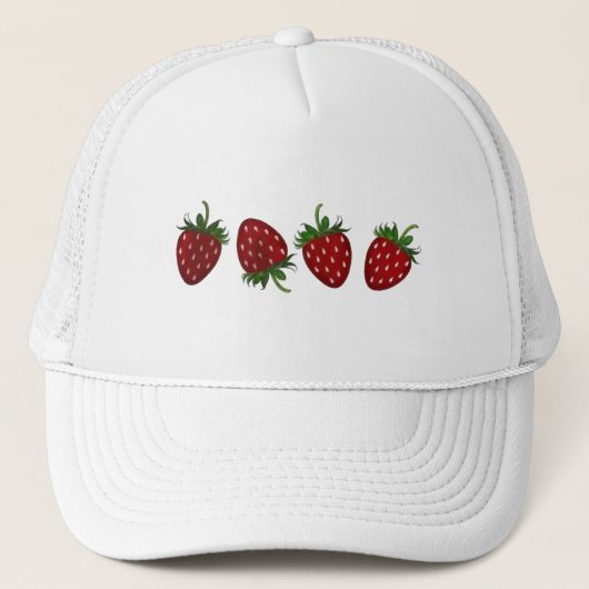 Aardbei Paneel Trucker Pet (Voorkant)