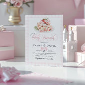Aardbei Pannenkoek Baby Brunch Baby shower Meisje Kaart