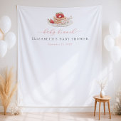 Aardbei Pannenkoek Brunch Baby shower Achtergrond Wandkleed
