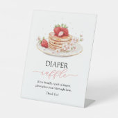 Aardbei Pannenkoek Brunch Luier Raffle Poster Reclamebord Met Voetstuk (Voorkant)