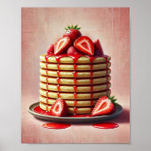 Aardbei Pannenkoek Muur Kunst Print Esthetische Po (Voorkant)