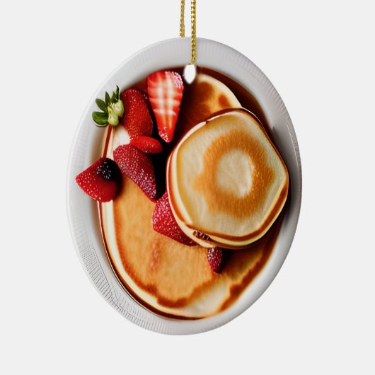 Aardbei Pannenkoeken Pun Kerst Keramisch Ornament (Rechts)