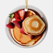 Aardbei Pannenkoeken Pun Kerst Keramisch Ornament (Voorkant)
