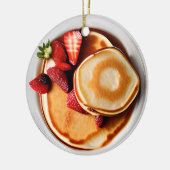 Aardbei Pannenkoeken Pun Kerst Keramisch Ornament (Links)