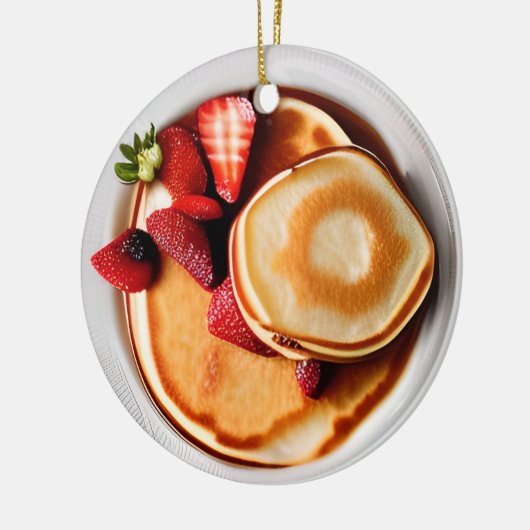 Aardbei Pannenkoeken Pun Kerst Keramisch Ornament (Links)